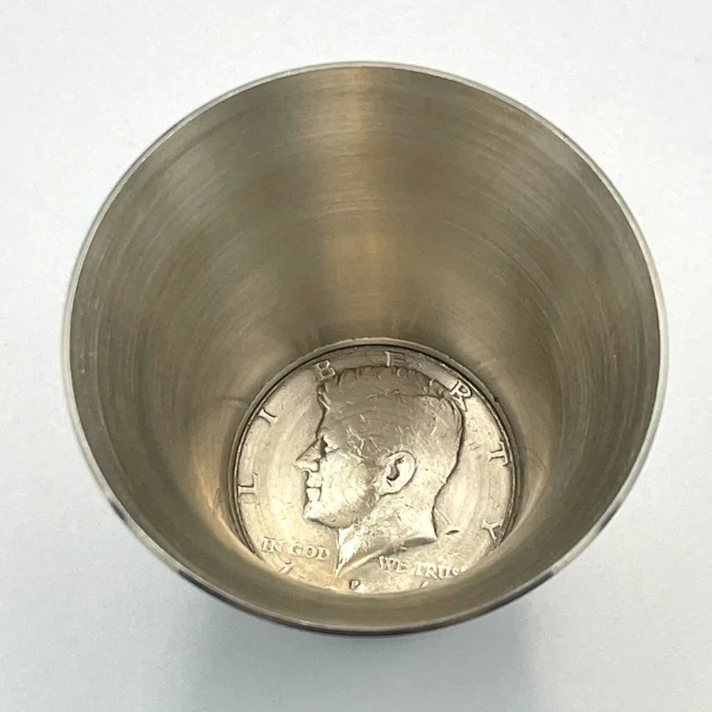 Vtg Salisbury Pewter 1986 JFK Kennedy‎ Half Dollar Coin 2 oz Shot Glass Jigger